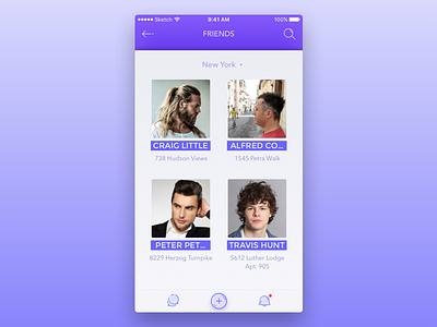 Week #1 (03) — Friends flat friends gradients hipster ios ios app iphone light theme minimalistic sketch3 social media stroked icons