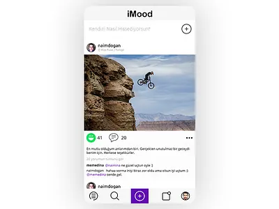 iMood Home app happy mobile mood profile share social social media ui unhappy ux