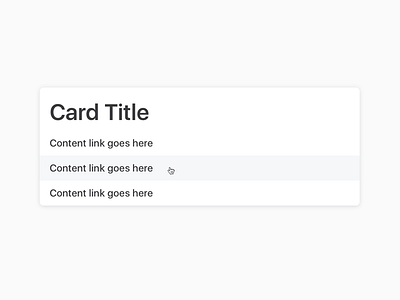 List Card card content css hover html production states system fonts touch web