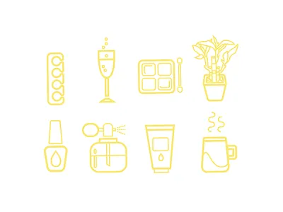 Custom Icon Set bamboo client coffee design icon iconography lotion makeup nails pattern salon