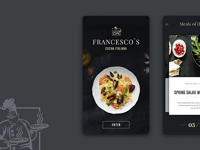 Restaurant UI app food italian responsive restaurant ui