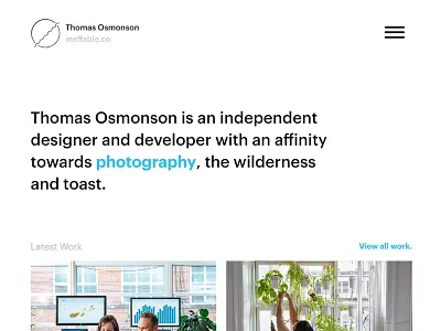 New Portfolio -- ineffable.co design portfolio progressive web app web app web design website