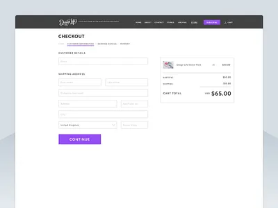 Design Life – Online Store checkout online store store web web design website