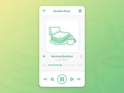 30 Days UI/UX Design Challenge - Day 2 apps cute design illustration interface mobile music player spotify ui version white
