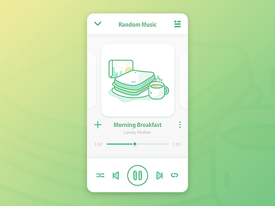 30 Days UI/UX Design Challenge - Day 2 apps cute design illustration interface mobile music player spotify ui version white