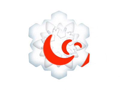 Abstract snowflake animation with Jaaqob's logo reveal