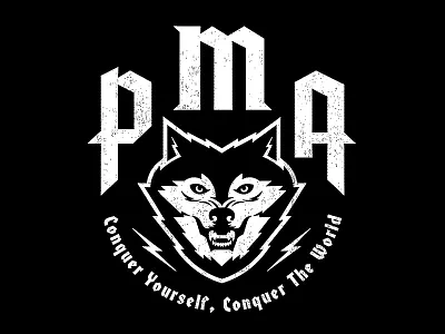 Positive Mental Attitude X AID Podcast Tee animal apparel merch positivity self improvement type vector wolf