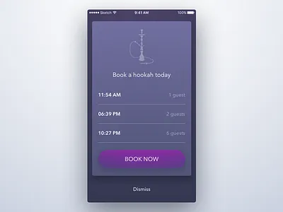 Week #1 (05) — HookahBooking dark theme events flat hookah ios iphone minimalistic simple social media
