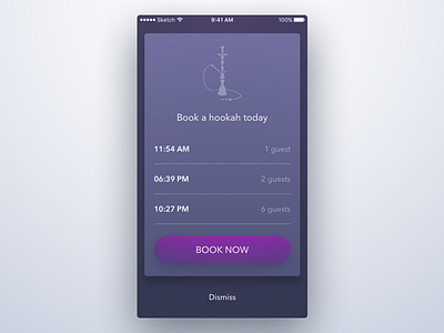 Week #1 (05) — HookahBooking dark theme events flat hookah ios iphone minimalistic simple social media