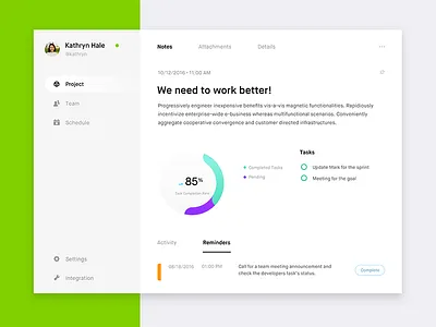Task app design layout list management product rate reminder task