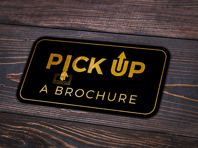 Pick Up A Brochure Sticker Design Directional Signage a brochure directional display label pick pos signage sticker up