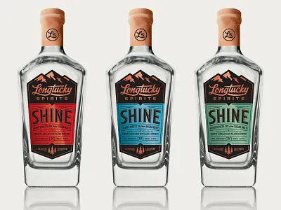 Longtucky Spirits – Printed Bottle Label Mockups alcohol bottle colorado copper label mountains pines spirits trees whiskey