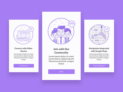Exploration App aplication apps blind community device maps mobile purple ui user interface wireless