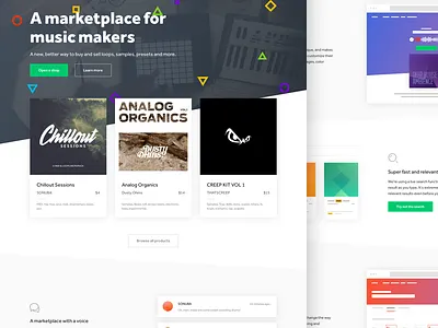 Notive new home page cards features header hero home illustrations landing page music u ui web