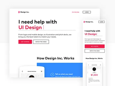Design Inc 2.0 clean design inc desktop flat minimal mobile responsive rwd ui