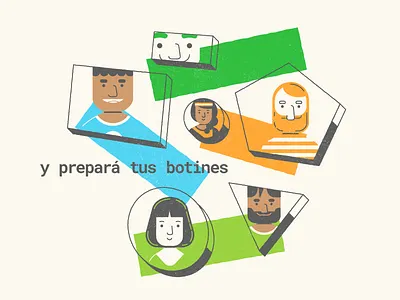 Styleframes for animation blue diverse friends game green minimal orange outline soccer