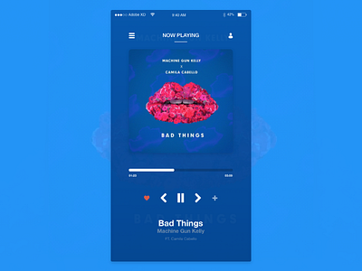 Music Player UI #DailyUI [2] badthings design mgk music ui