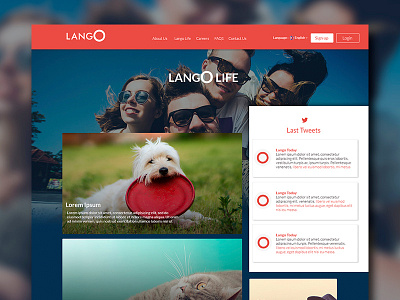 Blog Page blog design menu post site social ui web