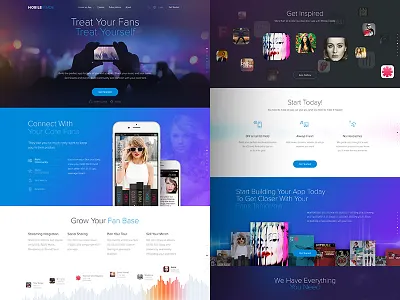 Mobile Roadie Music Landing Page adaptive app interface landing landing page mobile music responsive ui ux web web design