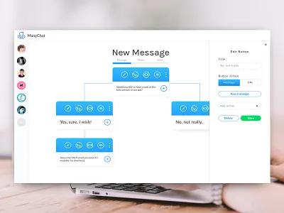 Chatbot Builder app broadcast builder chatbot facebook ui ux visual web