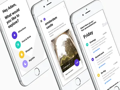 What's in Amsterdam cards category interface ios iphone minimal select swipe timeline tourist ui ux