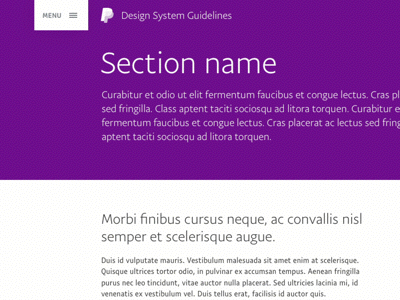 Floating Nav Menu color scheme floating guidelines menu navigation paypal