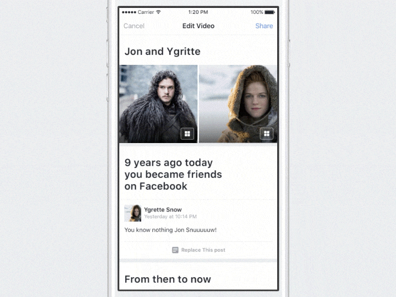 Personalize Videos — New Video Editor editor experience facebook fb personalized photo posts video