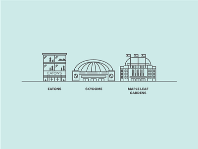 Toronto Landmarks baseball buildings canada eatons maple leafs skydome toronto