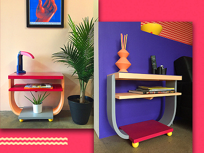 Side Tables 80s 90s furniture interior interior decoration memphis postmodern recycle studio table upcycle