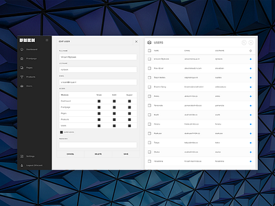 RNBK - Edit user update buttons cms editor erp input list management navigation responsive sidebar users webapp