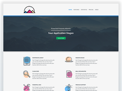 Atlantis Landing atlantis design homepage icons illustration interface landing page webpage