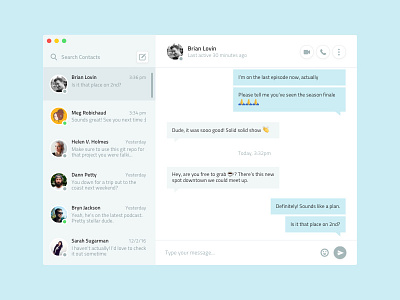 Daily UI #13 – Direct Messaging app daily ui desktop direct messaging mac app mac os messaging messenger