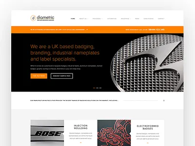 Diametric badge corporate manufacturer user interface ux website