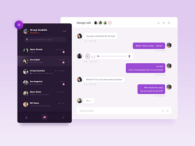 Chat UI Module account app chat dark darkui design light message settings ui ux