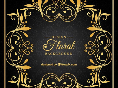 Elegant floral background background floral frame gold swirl