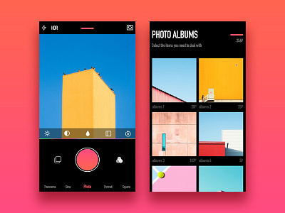 shoot&photo album album black camera editing filter photo ui white