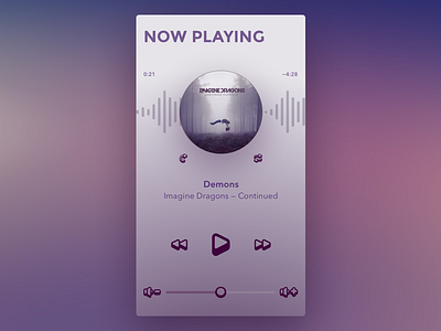 Week #2 (08) — Audioplayer audio player dark theme gradients ios iphone minimalistic mp3 player simple