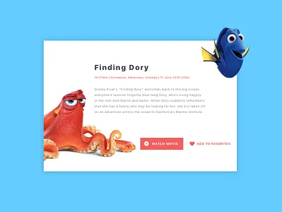 Movie Card UI card desktop dory fish interface mobile movie movies ui ux