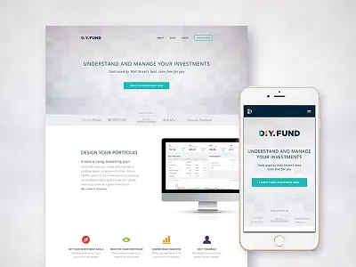 DIY.FUND Responsive Website app clean design finance graphic responsive startup webapp webdesign website