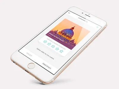 Rincones minube app card design minube rating rincones