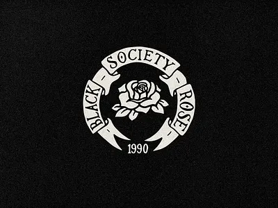 Black Rose Society Crest black crest illustration logo rose society type typography