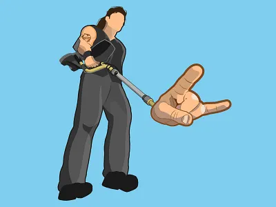 Heavy Metal Detector art design digital graphic hard rock humor metal detector music tattoo vector