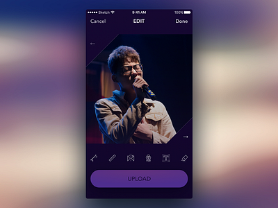 Week #2 (10) — PhotoEditing dark theme flat hookah image editing ios iphone minimalistic simple social media