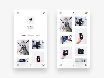 VSCO Profile black dark interface ios iphone minimal ui ux vsco white