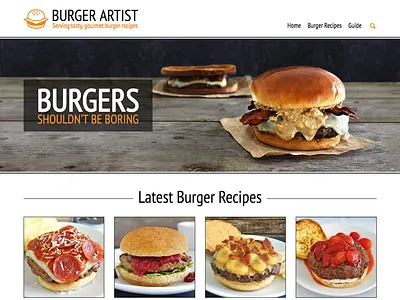 Burger Artist Homepage Redesign blog burger cheeseburger home page homepage recipe