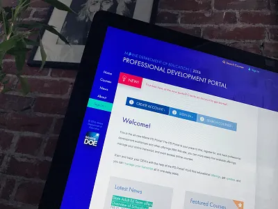 Professional Development Portal education interface portal web web design