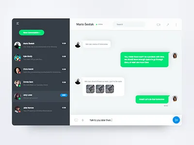 UI Challenge 6 — Chat app chat colors dashboard elements messanger offline online type typography ui ux