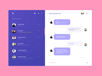 Chat Module Candy version - Ui Challenge Week 06 app application chat flat messanger module ui ux web website