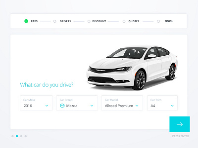 Auto Insurance Quote Engine auto business car commercial form insurance step ui ux web