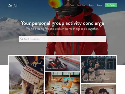 Zestful Homepage activities homepage website zestful